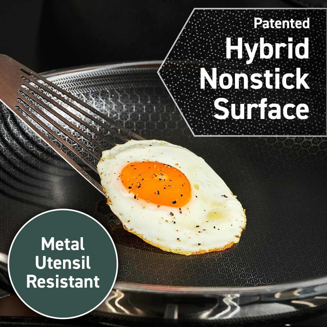 Hybrid Nonstick 8-Inch Frying Pan, Stay-Cool Handle, Dishwasher-Friendly, Oven-Safe Up to 900°F, Induction Ready, Compatible with All Cooktops