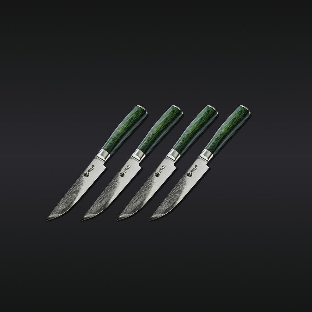 16pc Steak Knife and Bistecca Plate Set + 8" Chef's Knife + 3.5" Paring Knife Bundle